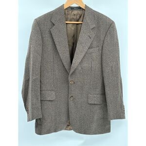 Hugo Boss Blazer Sport Coat Tweed Men Size 40R Brown Wool Suit Jacket‎